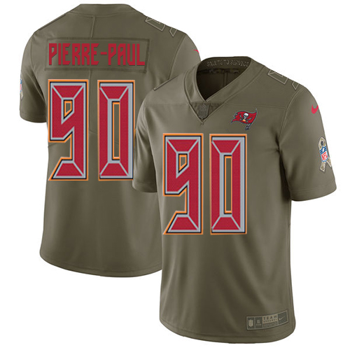 Nike Buccaneers #90 Jason Pierre-Paul Olive Men's Stitched NFL Limited Salute To Service Jersey - Click Image to Close